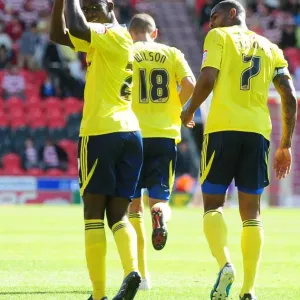 Print of Albert Adomah's goal celebration in League Cup match