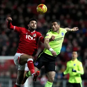 Aerial Clash: Marlon Pack vs Tomer Hemed, Bristol City vs Brighton & Hove Albion Aerial Clash: Marlon Pack vs Tomer Hemed, Bristol City vs Brighton & Hove Albion