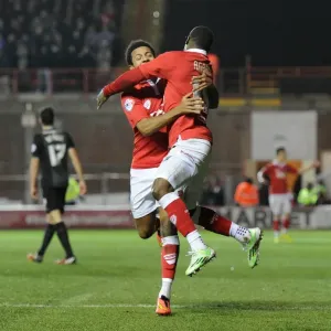 Agard and Smith Euphoric Goal Celebration Print Agard and Smith Euphoric Goal Celebration Print