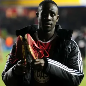 Albert Adomah in Action: Bristol City vs Cardiff City Championship Clash at Ashton Gate Stadium (01/01/2011)