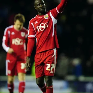 Albert Adomah Thanks Supporters: Derby County vs. Bristol City, Championship Football Match, 10/12/2011