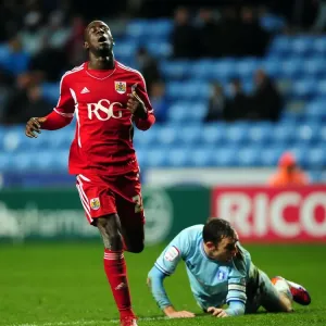 Albert Adomah's Disbelief as Coventry City Goal Narrowly Misses - Coventry City vs. Bristol City, Championship Football Match (December 26, 2011) Albert Adomah's Disbelief as Coventry City Goal Narrowly Misses - Coventry City vs. Bristol City, Championship Football Match (December 26, 2011)