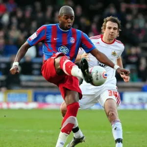 Anthony Gardner Clears Ball for Crystal Palace Against Bristol City, Championship Match, Selhurst Park, 2011