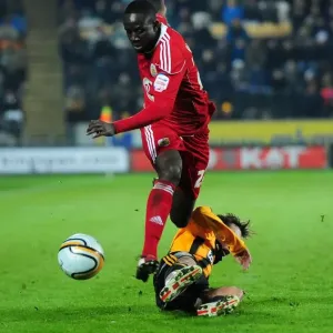 Print of Albert Adomah Evading Jamie Devitt in Championship Match