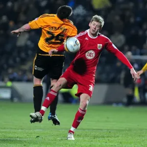 Print of Jon Stead vs. Anthony Gerrard in action at the KC Stadium