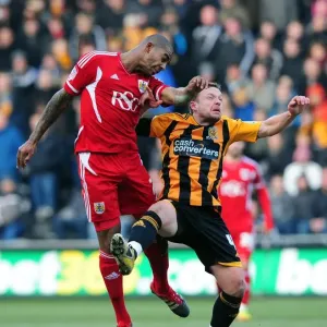 Print of a football match between Hull City and Bristol City