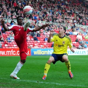 Battling for Possession: Hogan Ephraim vs. Ogbeche, Middlesbrough vs. Bristol City Football Match, 2012 Battling for Possession: Hogan Ephraim vs. Ogbeche, Middlesbrough vs. Bristol City Football Match, 2012