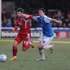 Battling for Supremacy: Foster vs. Boyd in Peterborough United vs. Bristol City Football Match, 2012