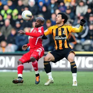 Print of a football match between Hull City and Bristol City