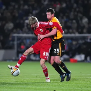 Print of Jon Stead vs. Anthony Gerrard in Championship Clash at KC Stadium