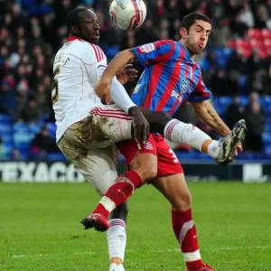 Battling for Supremacy: Stewart vs. Counago in Crystal Palace vs. Bristol City Championship Clash, Selhurst Park, 2011