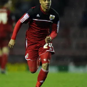 Bobby Reid in Action: Bristol City vs Leicester City, Championship Football Match, Ashton Gate Stadium, 2013