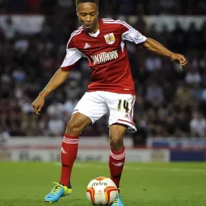 Bobby Reid in Action during the Bristol Derby, Johnstone's Paint Trophy First Round, 2013