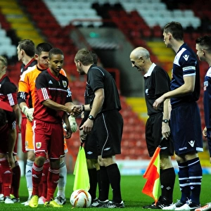 Bobby Reid of Bristol City Shakes Hands with Referee after Match against Millwall, 2012