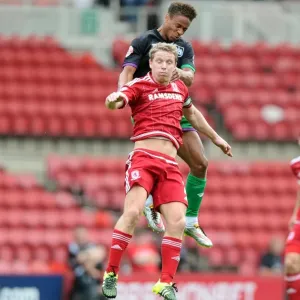 Bobby Reid vs Grant Leadbitter: Aerial Battle at Riverside Stadium - Middlesbrough vs Bristol City, Sky Bet Championship
