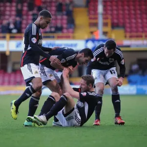 Bradford City vs. Bristol City: Scott Wagstaff's Goal Celebration, League One Football, 2014 Bradford City vs. Bristol City: Scott Wagstaff's Goal Celebration, League One Football, 2014