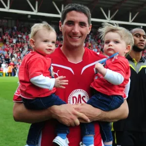 Bradley Orr of Bristol City Celebrates with His Twins after Championship Match vs. Derby County (April 2010) Bradley Orr of Bristol City Celebrates with His Twins after Championship Match vs. Derby County (April 2010)