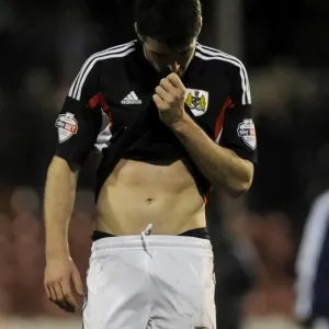 Brendan Moloney's Disappointment: Brentford vs. Bristol City, January 2014 Brendan Moloney's Disappointment: Brentford vs. Bristol City, January 2014
