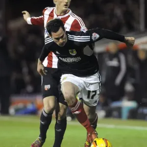 Brentford vs. Bristol City: Greg Cunningham Foul by George Saville Brentford vs. Bristol City: Greg Cunningham Foul by George Saville