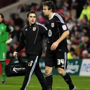 Brett Pitman of Bristol City in Action against Nottingham Forest, Championship Clash at City Ground, 2011