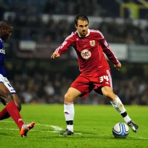 Brett Pitman of Bristol City Holds the Ball at Fratton Park during Portsmouth vs. Bristol City Championship Match, September 2010