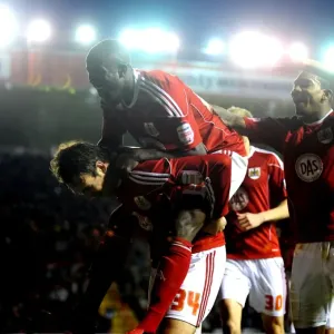 Brett Pitman's Euphoric Goal Celebration: Championship Clash - Bristol City vs. Derby County (11-12-2010) - Ashton Gate Stadium