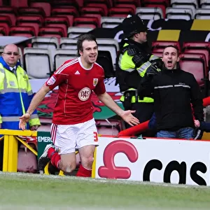 Brett Pitman's Goal Celebration: Bristol City vs. Cardiff City (Championship, 01/01/2011)