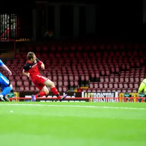 Brett Pitman's Thunderous Shot Hits the Bar: A Moment from the Louis Carey Testimonial, Bristol City vs. Bristol Rovers (August 4, 2012)