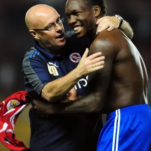 Brian McDermott and Mathieu Manset Celebrate Last-Minute Goal in Championship Match between Bristol City and Reading (27/09/2011) Brian McDermott and Mathieu Manset Celebrate Last-Minute Goal in Championship Match between Bristol City and Reading (27/09/2011)