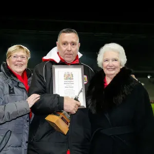 Brian Tinnion Honored at Half-Time: Marina Dolman Presents Award at Bristol City vs Brighton & Hove Albion (2016) Brian Tinnion Honored at Half-Time: Marina Dolman Presents Award at Bristol City vs Brighton & Hove Albion (2016)