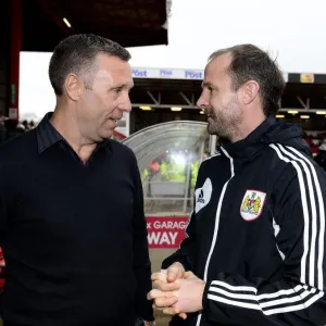 Print of Brian Tinnion and Louis Carey at Ashton Gate