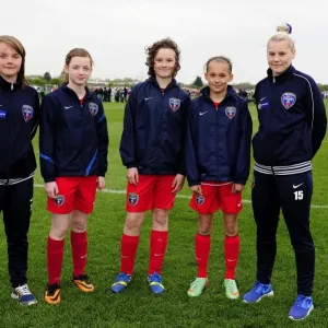 Bristol Academy's Ellen Curson and Nikki Watts Celebrate with Fans after Victory over Chelsea Ladies