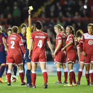 Bristol Academy Women's Jasmine Matthews Receives Yellow Card Print Bristol Academy Women's Jasmine Matthews Receives Yellow Card Print
