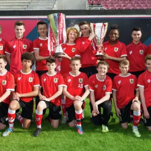 Bristol City Academy Players with Trophies Print Bristol City Academy Players with Trophies Print