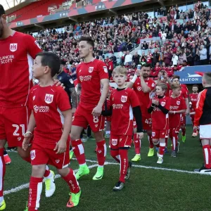 Bristol City and Barnsley Mascots Kick-Off Championship Match at Ashton Gate