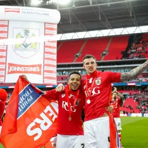 Bristol City Celebrate 2-0 Victory Over Walsall in Johnstones Paint Trophy Final at Wembley Stadium
