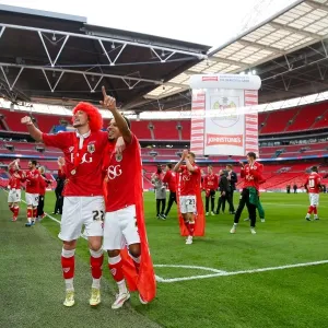 Bristol City Celebrate 2-0 Win Over Walsall in Johnstones Paint Trophy Final