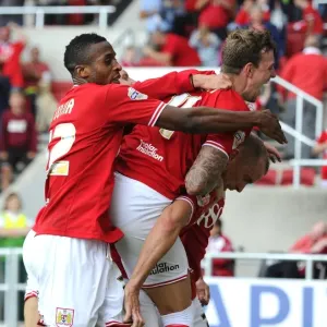 Bristol City Celebrate Goal Against Brentford, Sky Bet Championship (15/08/2015)