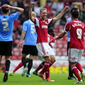 Bristol City Celebrate Jay Emmanuel-Thomas's Goal Print, August 2013