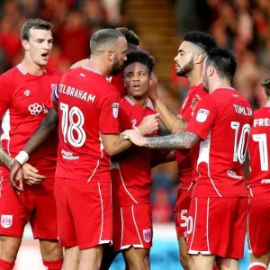 Bristol City Celebrate Tammy Abraham's Goal: Wycombe Wanderers vs. Bristol City, EFL League Cup (09/08/2016)