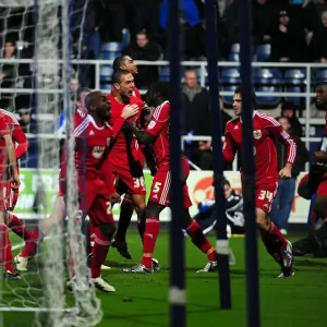 Bristol City Celebrate Win Against QPR: Steven Caulker's Goal (Championship, 03/01/2011)
