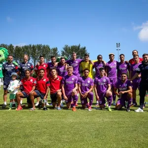 Bristol City Celebrates 1-0 Victory over Guernsey: Post-Match Mascot Photo Bristol City Celebrates 1-0 Victory over Guernsey: Post-Match Mascot Photo