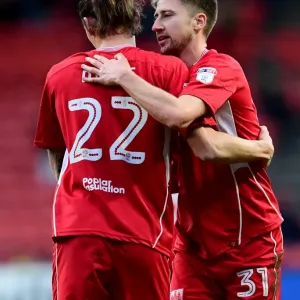 Bristol City Celebrates Championship Win: Milan Djuric and Jens Hegeler Rejoice After Goal Against Rotherham United Bristol City Celebrates Championship Win: Milan Djuric and Jens Hegeler Rejoice After Goal Against Rotherham United