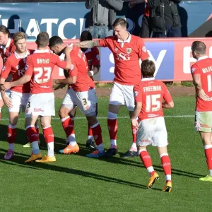 Bristol City Celebrates Derrick Williams Goal Against Chesterfield, Sky Bet League One, 2014