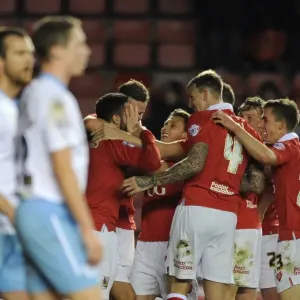 Bristol City Celebrates Derrick Williams Goal Against Coventry City - Johnstones Paint Trophy, Ashton Gate Stadium