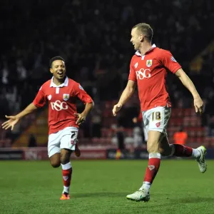 Bristol City Celebrates: Wilbraham and Smith's Goal Scoring Moment (Bristol City vs Coventry City, Johnstones Paint Trophy, 2014)