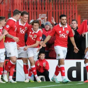 Bristol City celebra la vittoria contro il Nottingham Forest, lo goal di Matty Johnson.