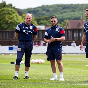 Bristol City Coaches at Pre-season Friendly: Lee Johnson, Jamie McAllister, and David Coles