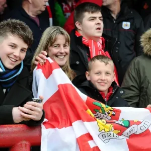 Bristol City Fans in Action Print at Griffin Park