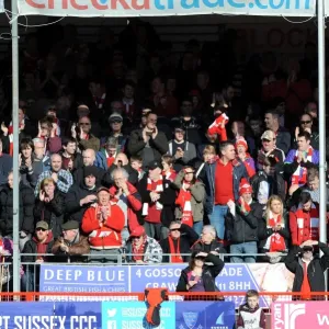 Bristol City Fans in Action at Crawley Town's Broadfield Stadium, Sky Bet League One Match, 07.03.2015